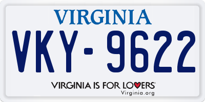 VA license plate VKY9622