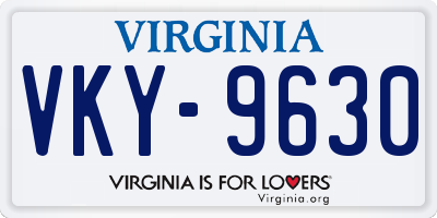 VA license plate VKY9630