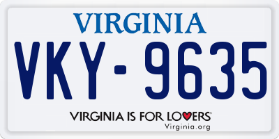 VA license plate VKY9635