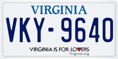VA license plate VKY9640