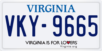 VA license plate VKY9665