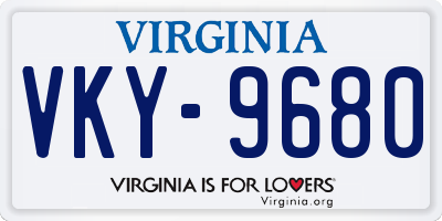 VA license plate VKY9680