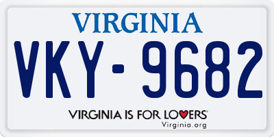 VA license plate VKY9682