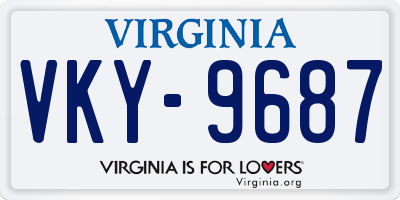 VA license plate VKY9687