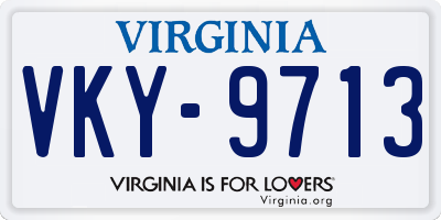VA license plate VKY9713