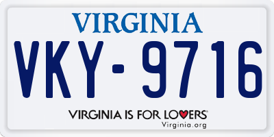 VA license plate VKY9716