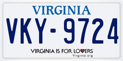 VA license plate VKY9724