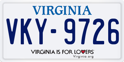 VA license plate VKY9726