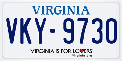 VA license plate VKY9730