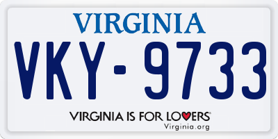 VA license plate VKY9733