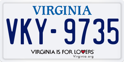 VA license plate VKY9735