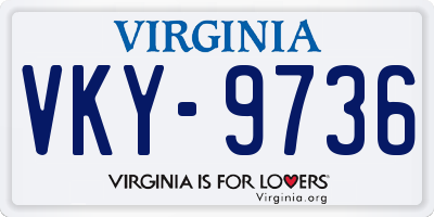 VA license plate VKY9736