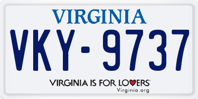 VA license plate VKY9737