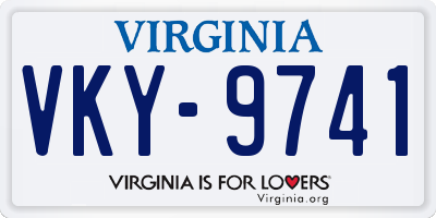 VA license plate VKY9741