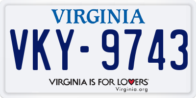 VA license plate VKY9743