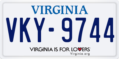 VA license plate VKY9744