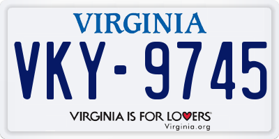 VA license plate VKY9745