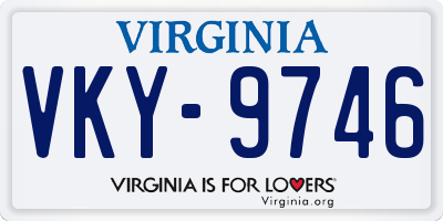 VA license plate VKY9746