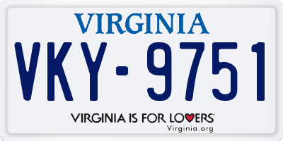 VA license plate VKY9751