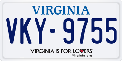 VA license plate VKY9755