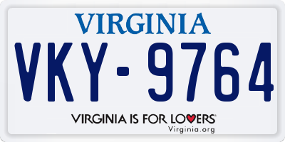 VA license plate VKY9764
