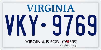 VA license plate VKY9769