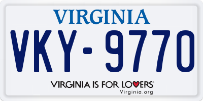 VA license plate VKY9770