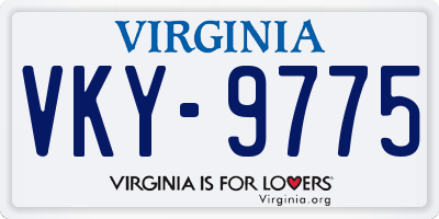 VA license plate VKY9775