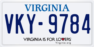 VA license plate VKY9784