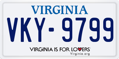 VA license plate VKY9799