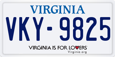 VA license plate VKY9825