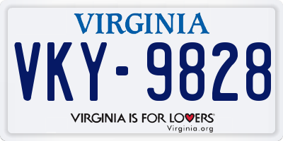 VA license plate VKY9828