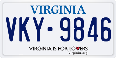 VA license plate VKY9846