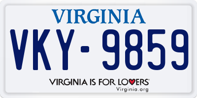 VA license plate VKY9859