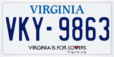 VA license plate VKY9863