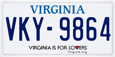 VA license plate VKY9864