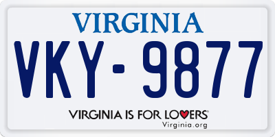 VA license plate VKY9877
