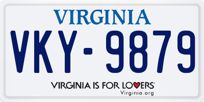 VA license plate VKY9879