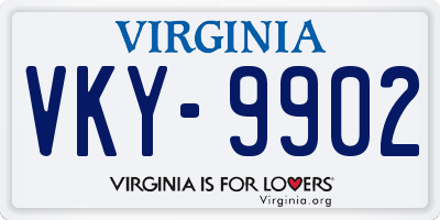 VA license plate VKY9902