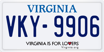 VA license plate VKY9906