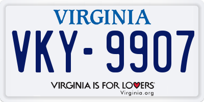 VA license plate VKY9907