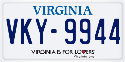 VA license plate VKY9944