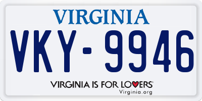 VA license plate VKY9946