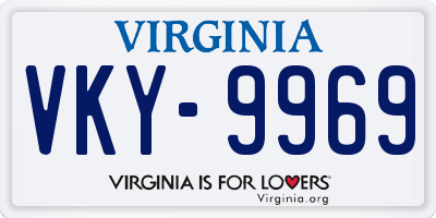 VA license plate VKY9969