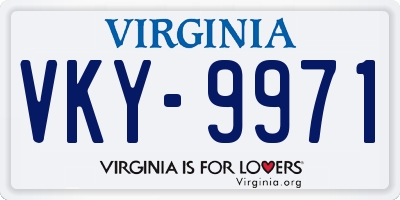 VA license plate VKY9971