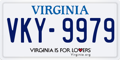 VA license plate VKY9979