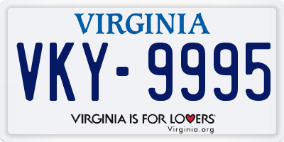 VA license plate VKY9995