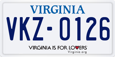 VA license plate VKZ0126