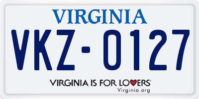 VA license plate VKZ0127