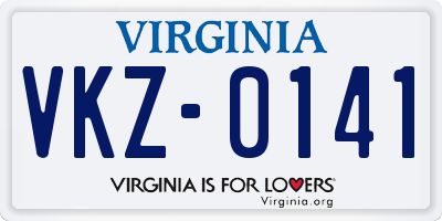 VA license plate VKZ0141